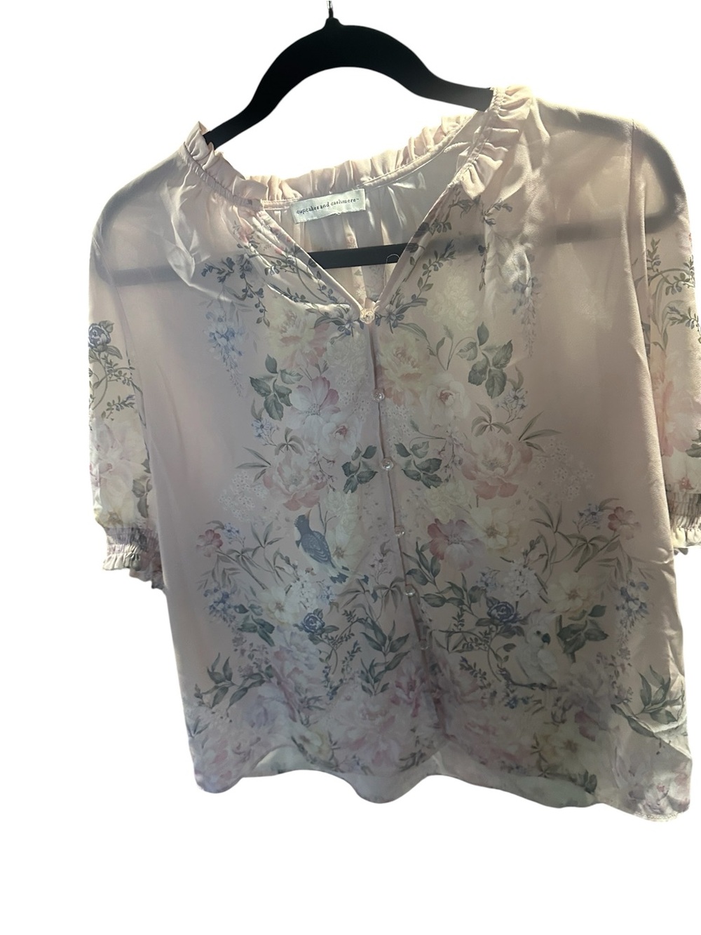 cupcakes & cashmere Floral Pink Blouse